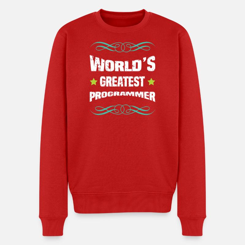 Weltbester Programmierer Shirt - Männer Premium Bio Pullover - Rot