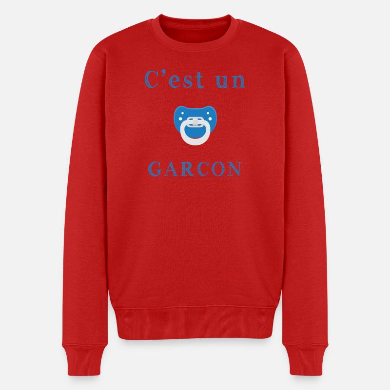 Geburt Es ist ein Junge - Männer Premium Bio Pullover - Rot