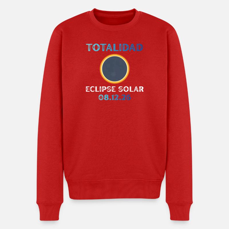 Gesamtheit der Sonnenfinsternis 2026 - Männer Premium Bio Pullover - Rot