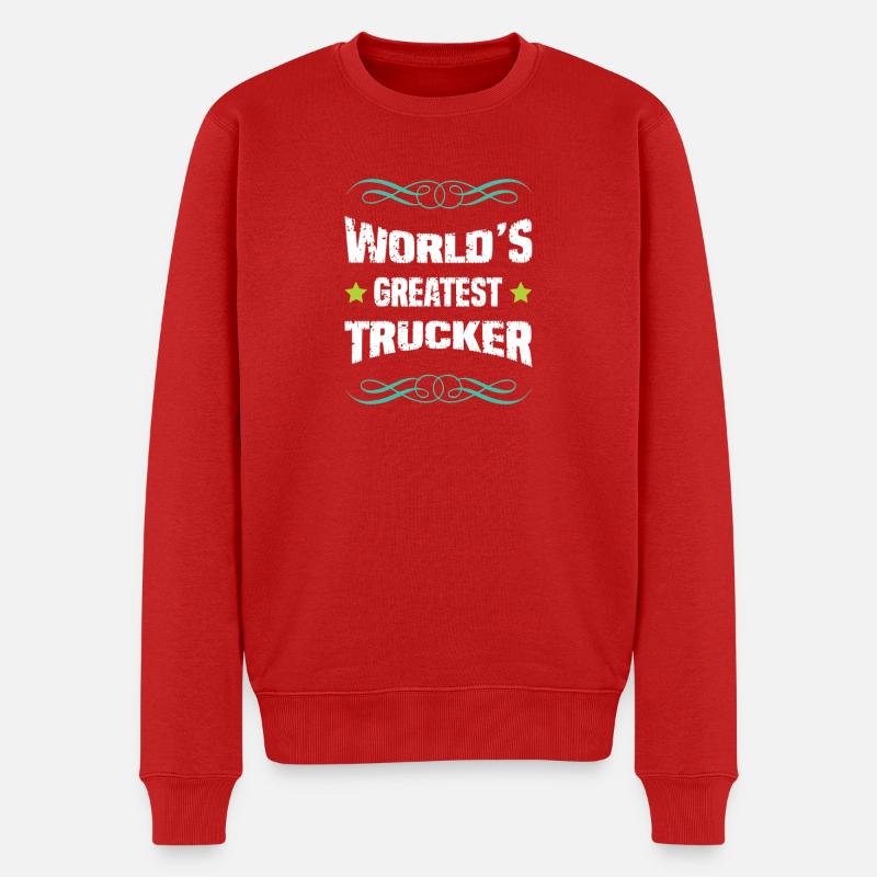 World's Greatest Trucker - Männer Premium Bio Pullover - Rot