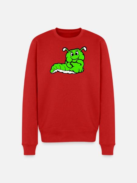 Chenille Ver Timide Amicale Curieux - Pull Premium bio Homme - rouge