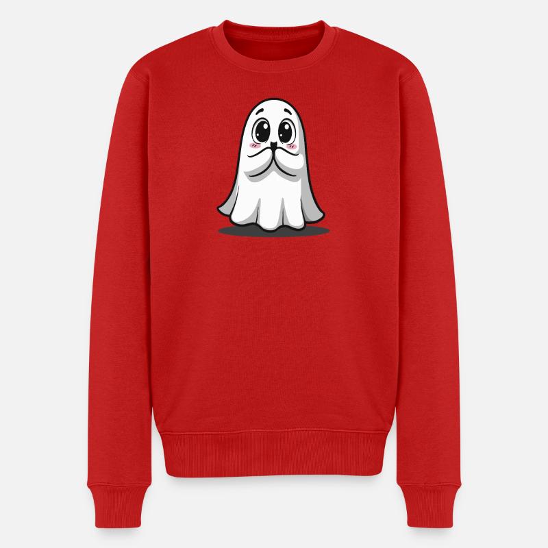 Halloween Süsser Geist - Männer Premium Bio Pullover - Rot