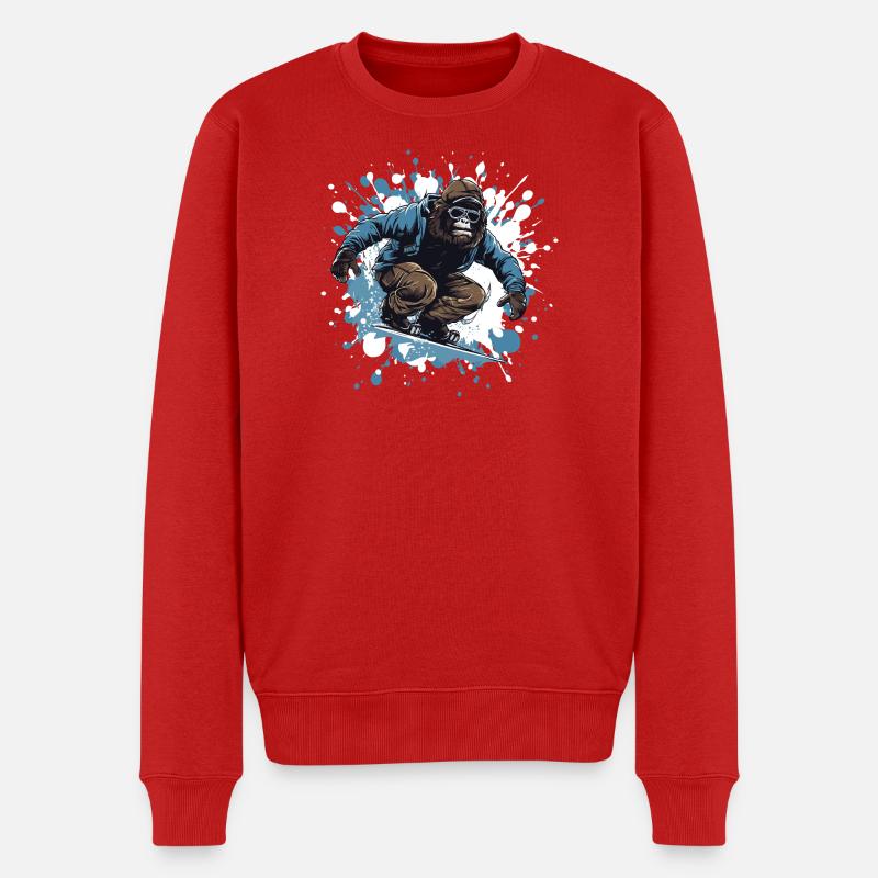 Gorilla Snowboard - Pull Premium bio Homme - rouge