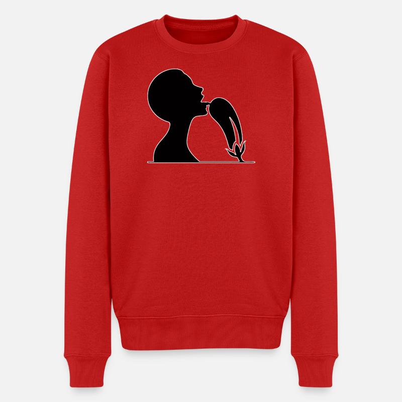 Ich liebe Auberginen - Männer Premium Bio Pullover - Rot