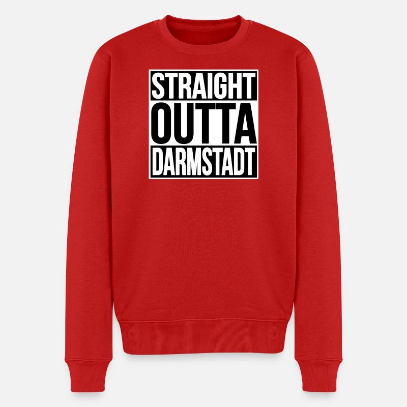 Straight Outta Darmstadt - Männer Premium Bio Pullover - Rot