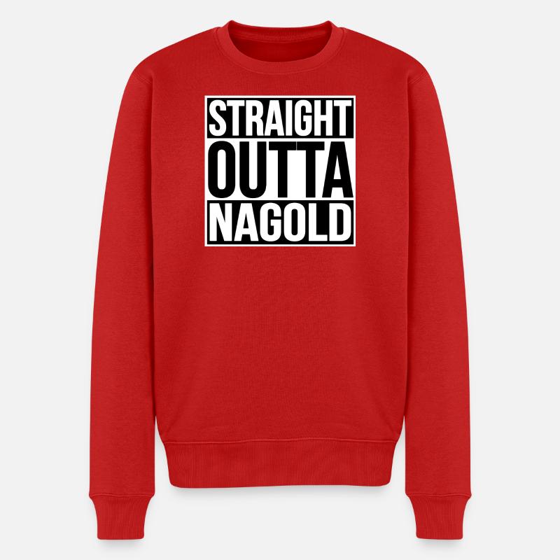 STRAIGHT OUTTA  nagold - Männer Premium Bio Pullover - Rot
