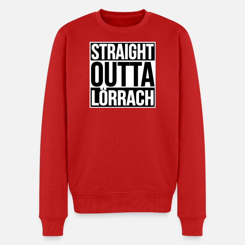 Straight Outta Lörrach - Männer Premium Bio Pullover - Rot