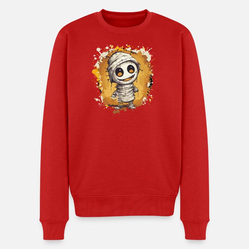 Dessin animé momie câline - Pull Premium bio Homme - rouge
