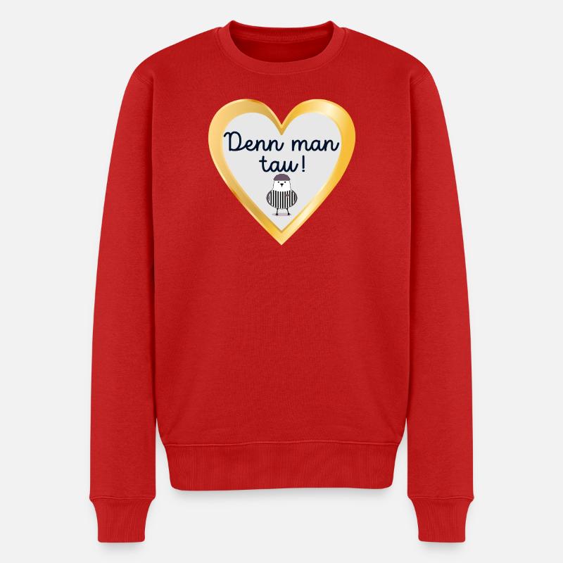 Plattdeutsch Sprüche Möwe Starten - Männer Premium Bio Pullover - Rot
