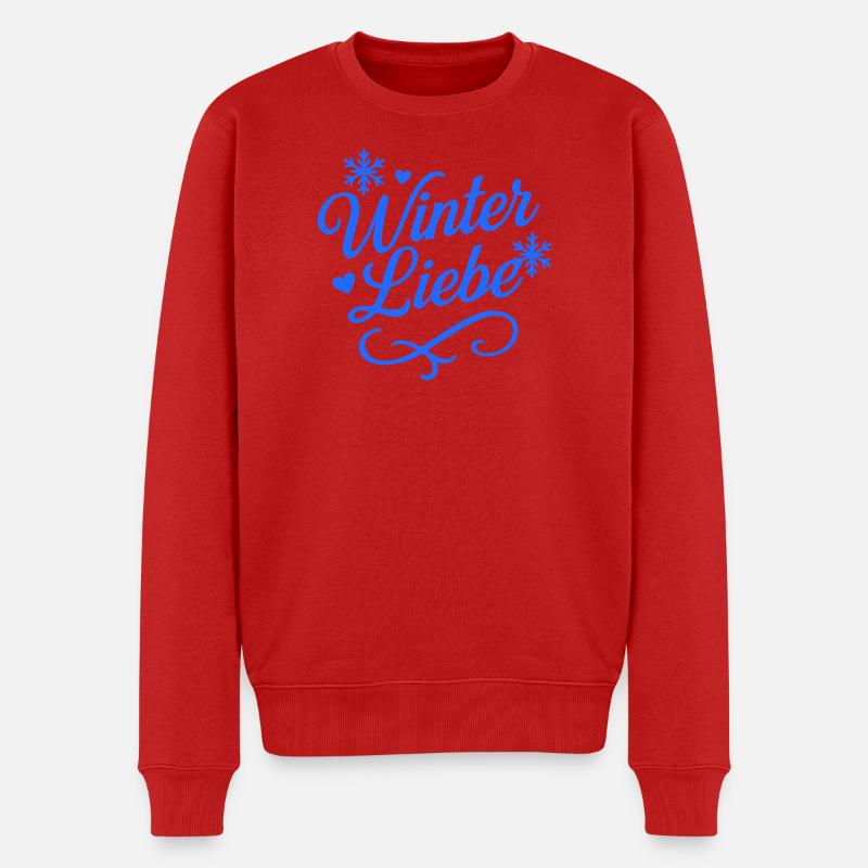 Winter Liebe Spruch - Männer Premium Bio Pullover - Rot
