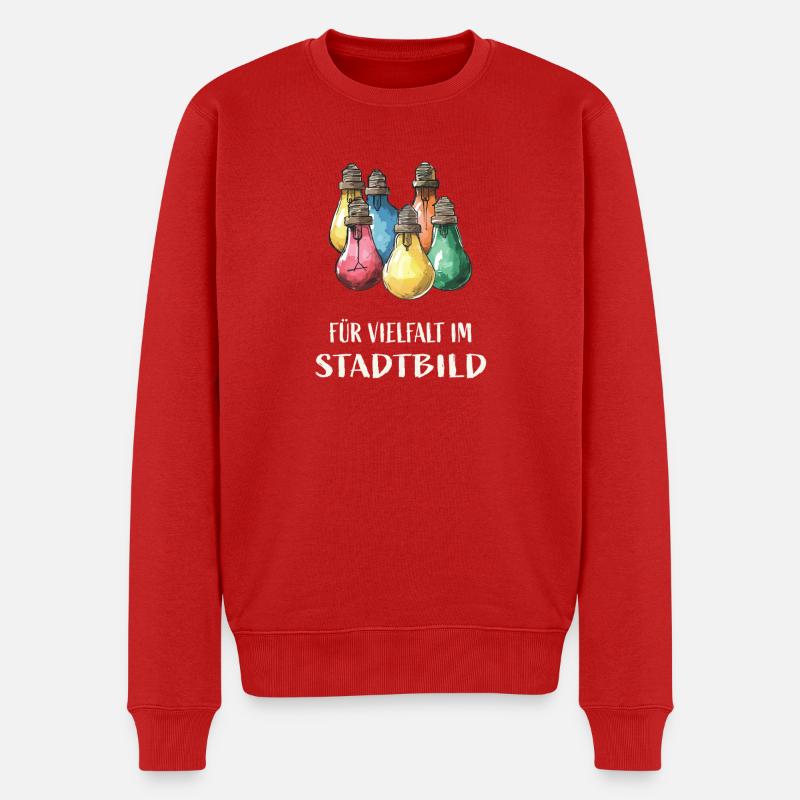 Für Vielfalt Im Stadtbild - Männer Premium Bio Pullover - Rot