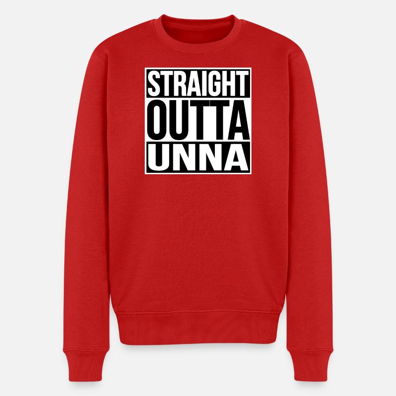 Straight Outta Unna - Männer Premium Bio Pullover - Rot