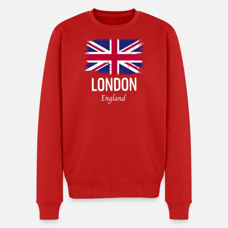 Londres - Pull Premium bio Homme - rouge