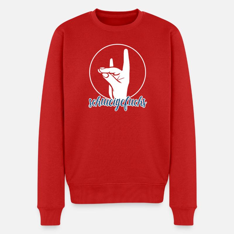 Schweigefuchs Lehrer Grundschule Kindergarten - Männer Premium Bio Pullover - Rot