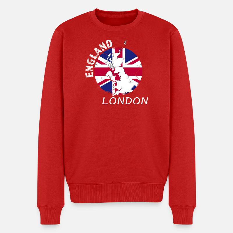 London - Männer Premium Bio Pullover - Rot