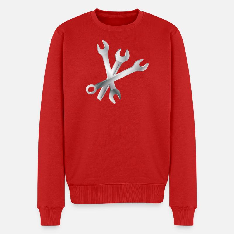 Schraubenschlüssel-Set – Werkzeug & Handwerkskunst - Männer Premium Bio Pullover - Rot