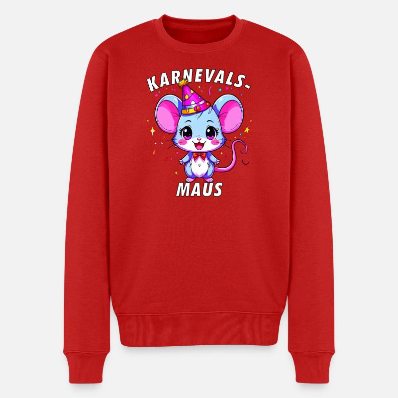 KARNEVALS MAUS - Männer Premium Bio Pullover - Rot