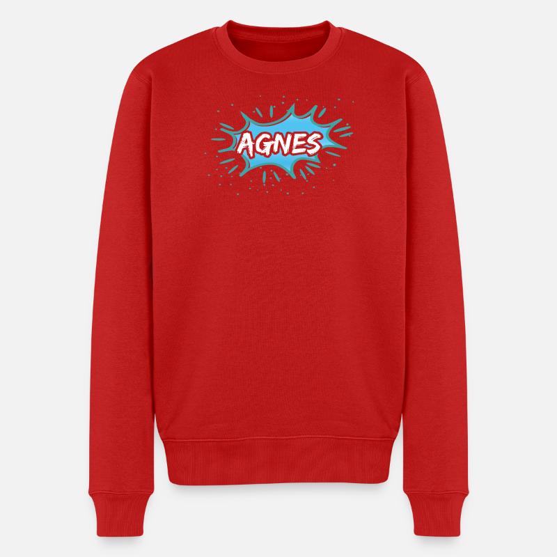 Agnes als Agnes - Männer Premium Bio Pullover - Rot