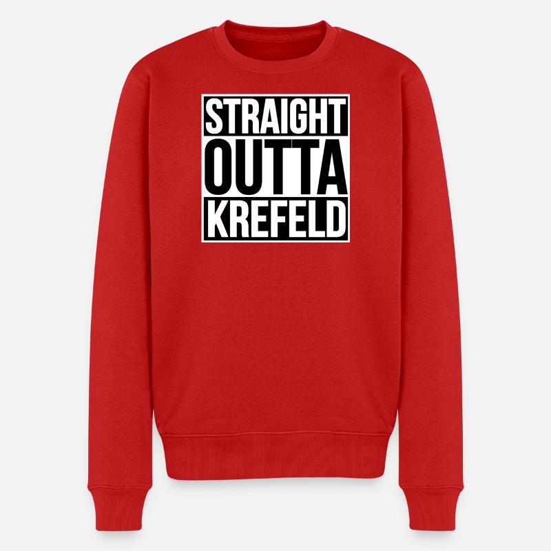 STRAIGHT OUTTA KREFELD - Männer Premium Bio Pullover - Rot
