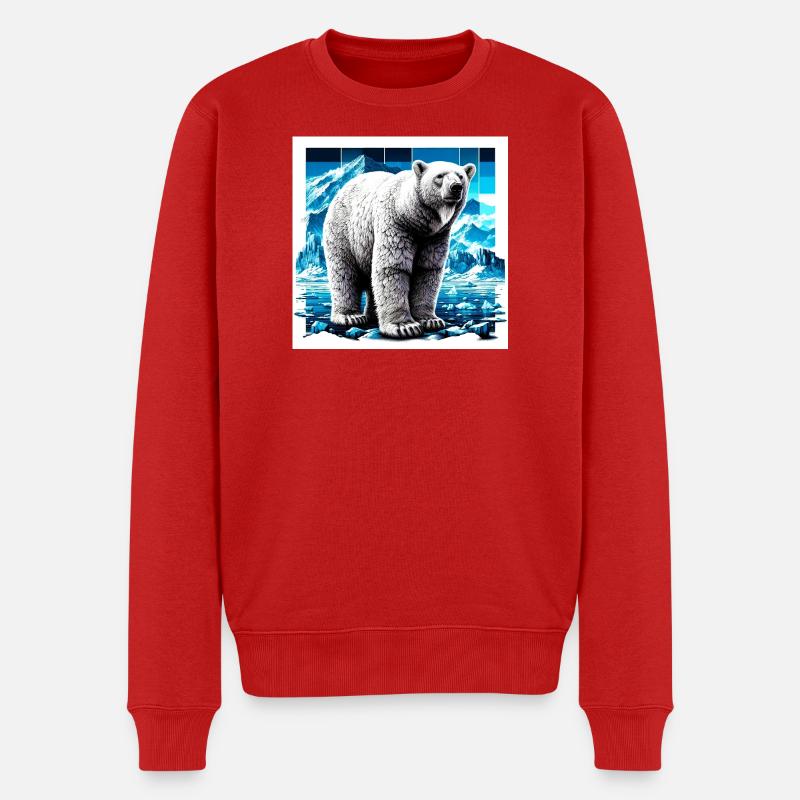 Eisbär - Männer Premium Bio Pullover - Rot
