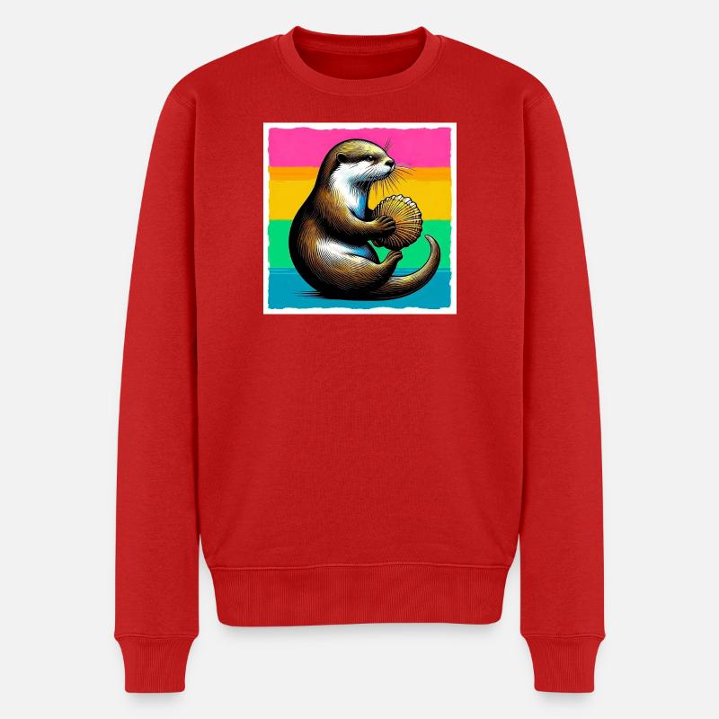 Otter - Männer Premium Bio Pullover - Rot