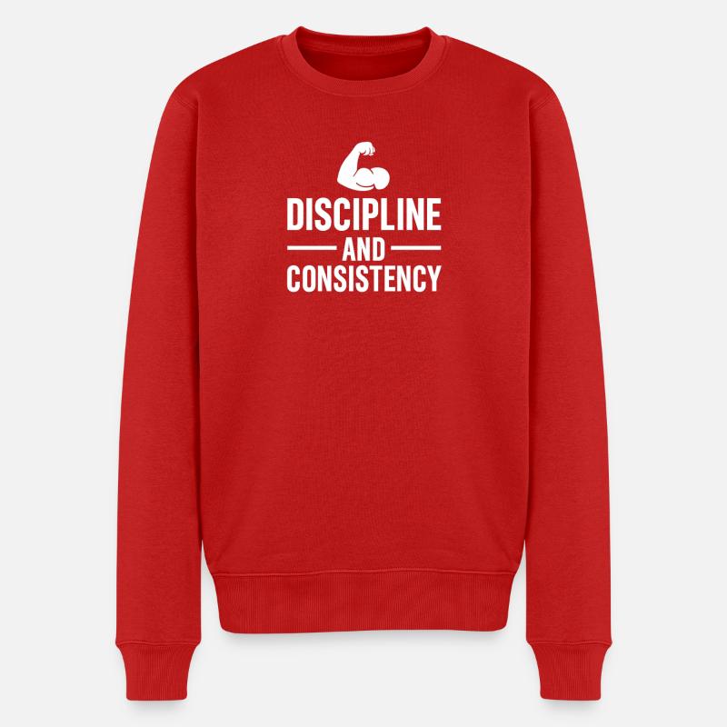Discipline et constance Gym Devise - Pull Premium bio Homme - rouge