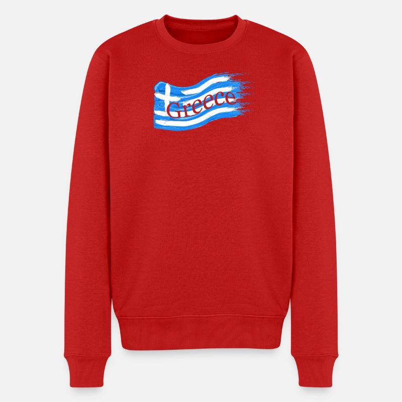 Drapeau grec - Pull Premium bio Homme - rouge