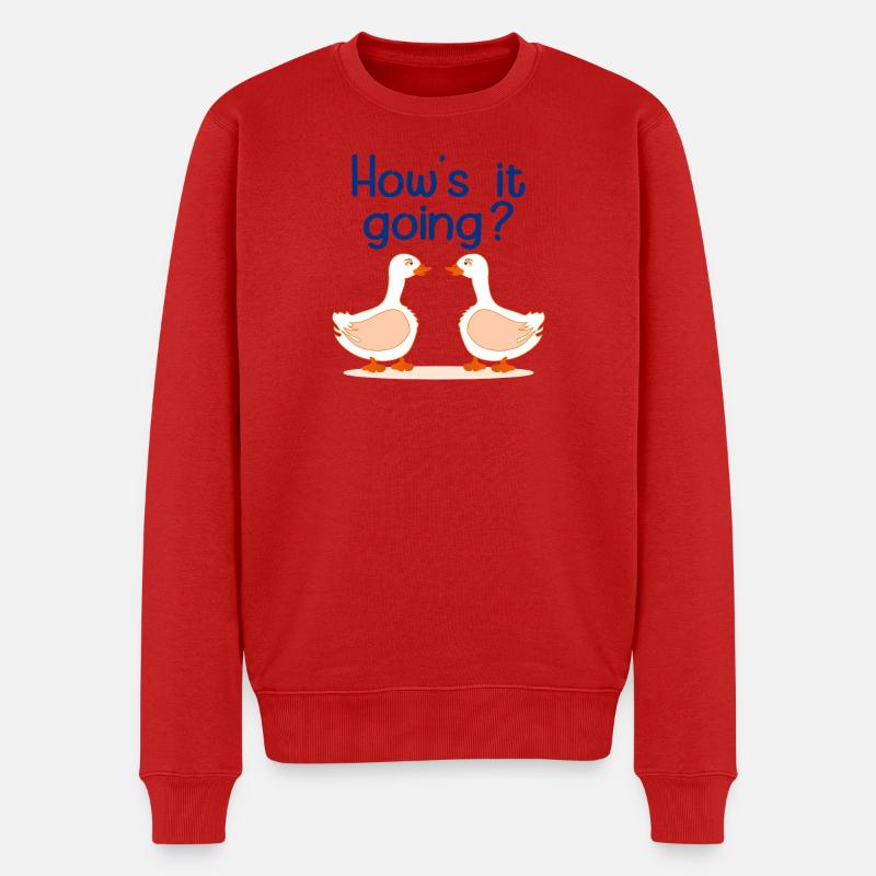 GÄNSE-GANS-FREUNDSCHAFT - Männer Premium Bio Pullover - Rot