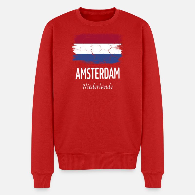 Amsterdam - Männer Premium Bio Pullover - Rot