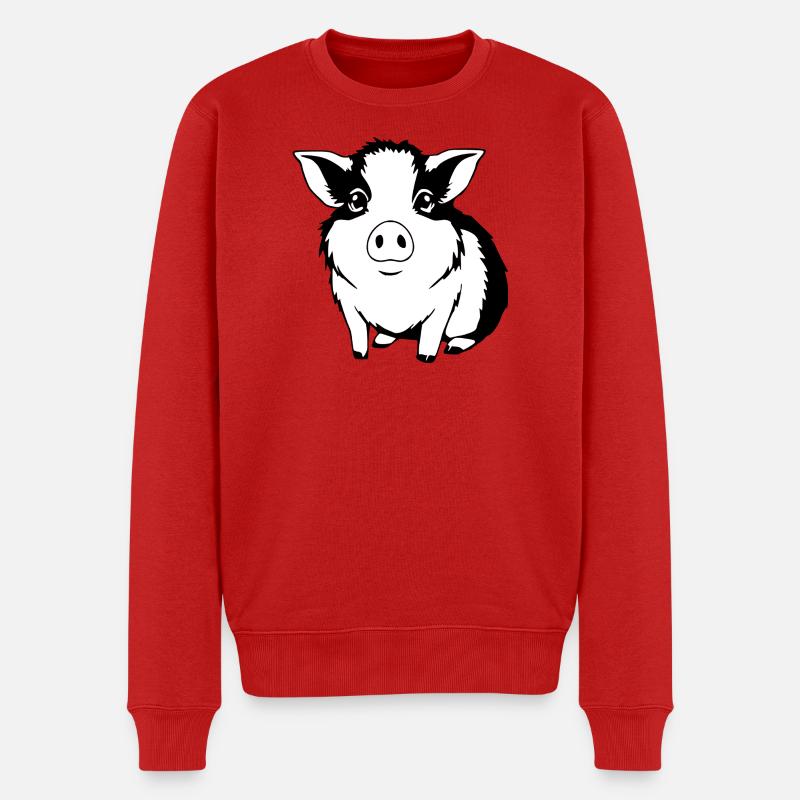 Meerschweinchen T-shirt Geschenk  - Männer Premium Bio Pullover - Rot