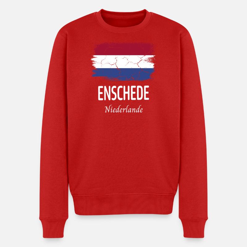 Enschede - Männer Premium Bio Pullover - Rot