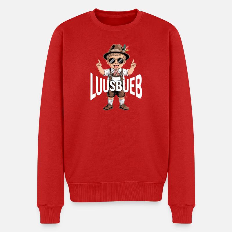 Luusbueb - Pull Premium bio Homme - rouge