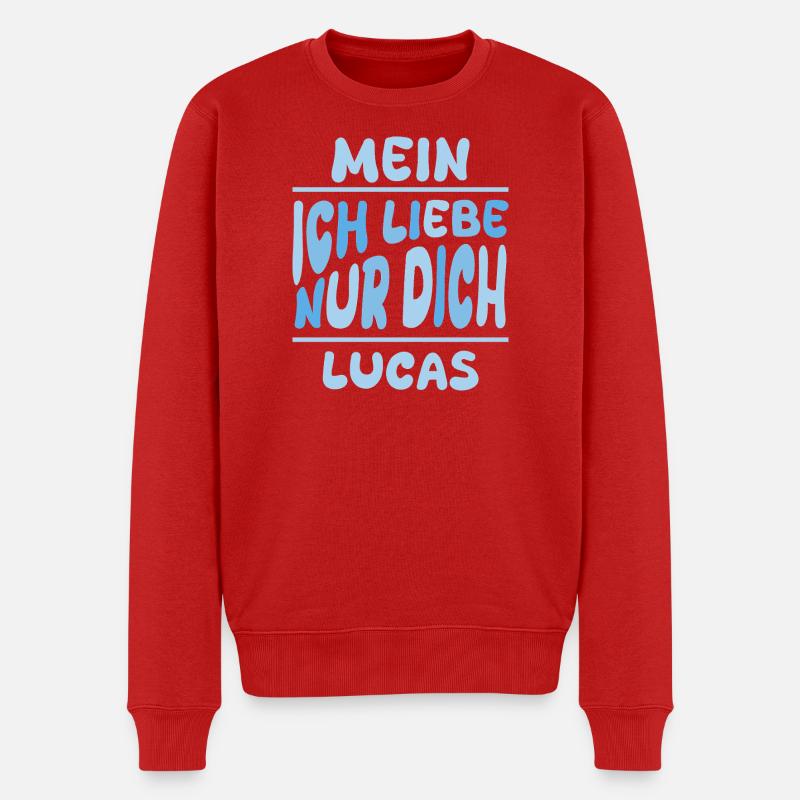 Lucas als Mann - Männer Premium Bio Pullover - Rot