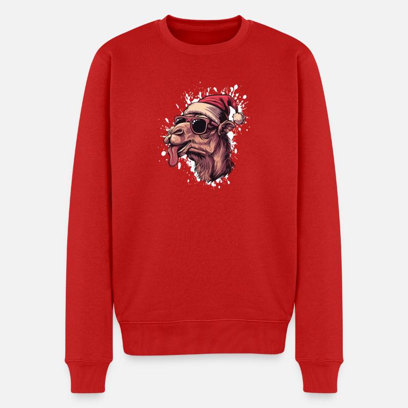Kamel Weihnachten Lustig - Männer Premium Bio Pullover - Rot