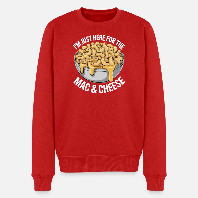 Mac & Cheese Fan - I’m Just Here - Männer Premium Bio Pullover - Rot