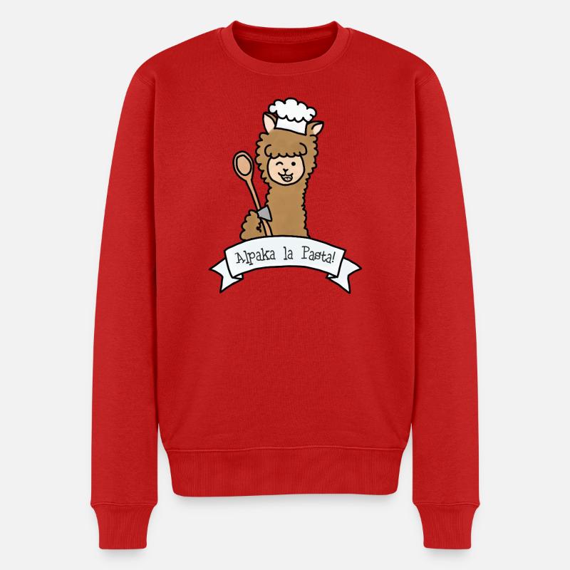 Alpaka la Pasta! - Männer Premium Bio Pullover - Rot