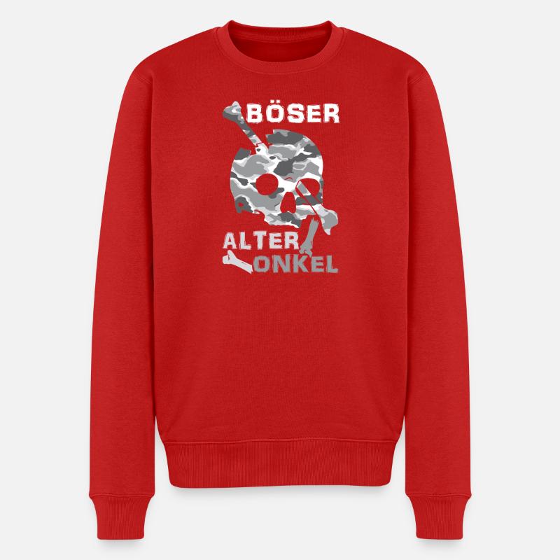 Crâne de vieil oncle maléfique - Pull Premium bio Homme - rouge