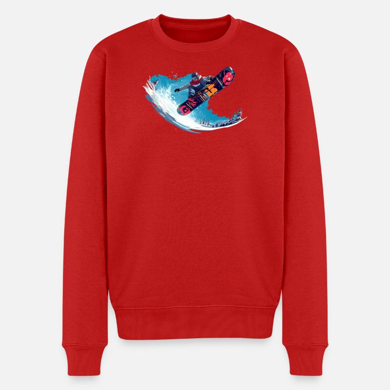Snowboard - Männer Premium Bio Pullover - Rot