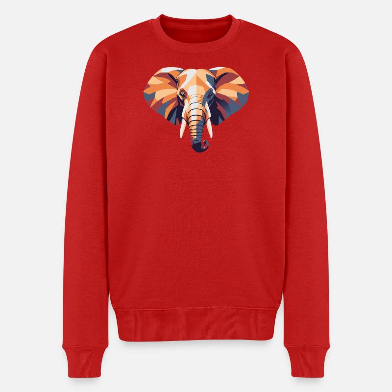 Elefant_farbe_poly - Männer Premium Bio Pullover - Rot