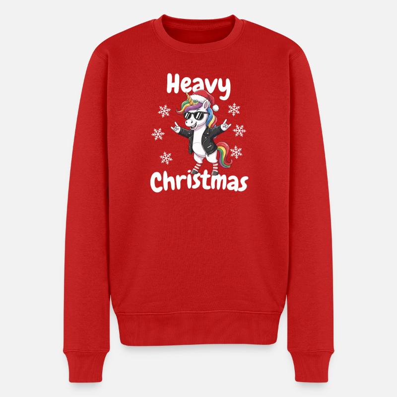 Jupe Licorne de Noël lourd - Pull Premium bio Homme - rouge