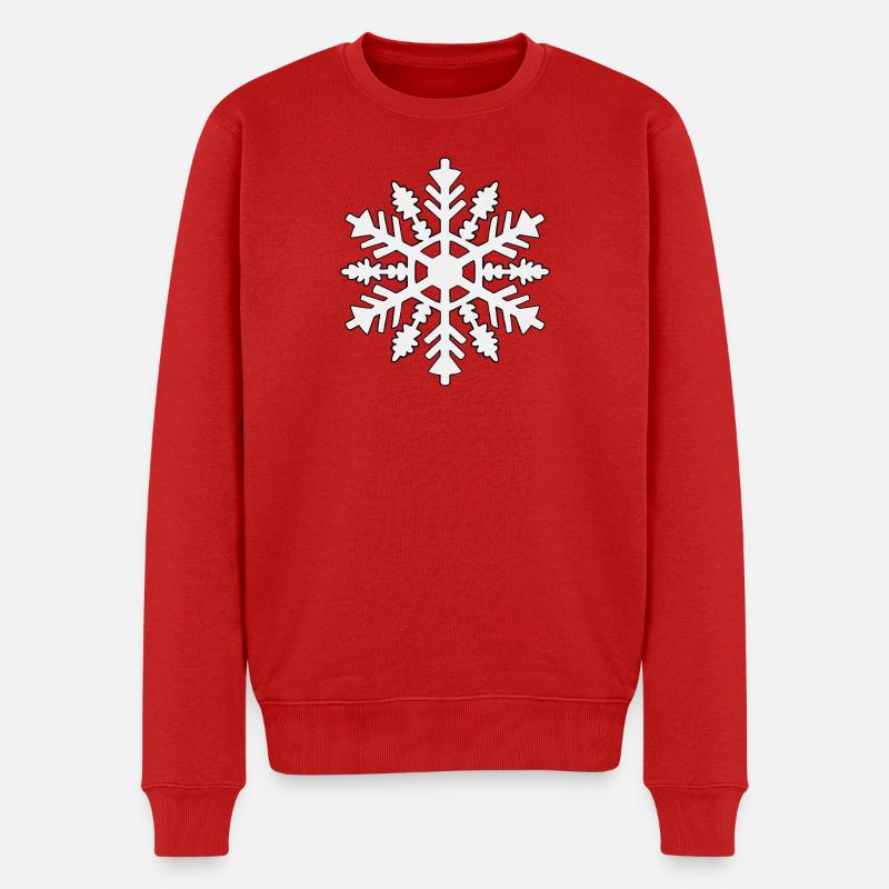 Silhouette de flocon de neige - Pull Premium bio Homme - rouge
