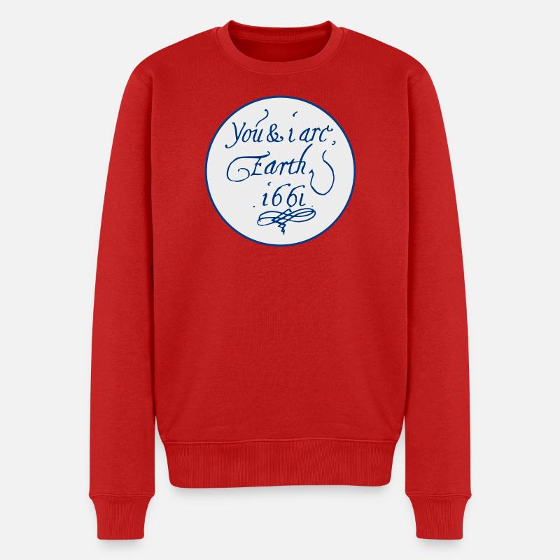 Du und ich sind Erde 1661 - Männer Premium Bio Pullover - Rot