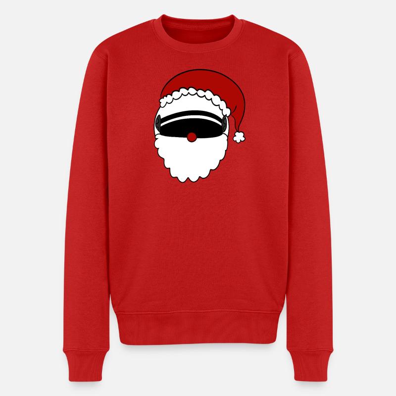 Weihnachtsmann  Helm  - Männer Premium Bio Pullover - Rot