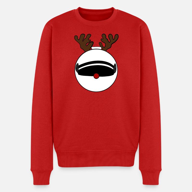 Rentier Helm  - Männer Premium Bio Pullover - Rot