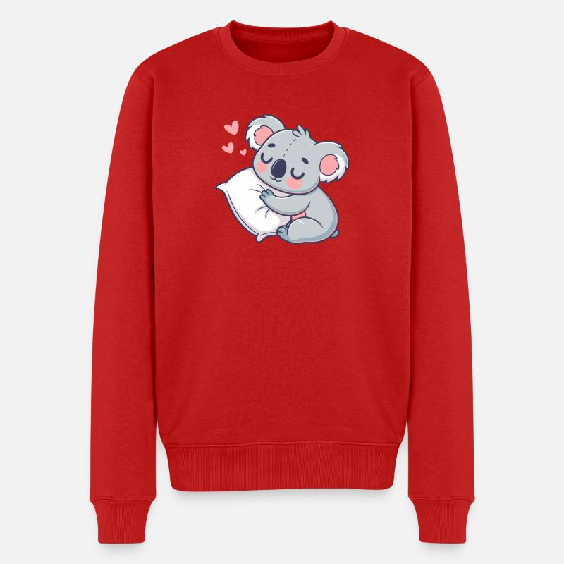 Koala Kuscheltier Süßes Herz - Männer Premium Bio Pullover - Rot