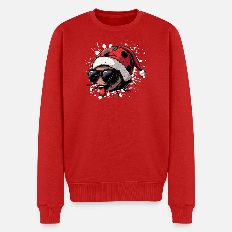 Coccinelle Noël Drôle - Pull Premium bio Homme - rouge