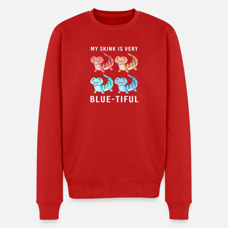Eidechse - Männer Premium Bio Pullover - Rot