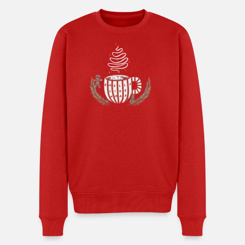 Smells Like Xmas Tasse - Männer Premium Bio Pullover - Rot