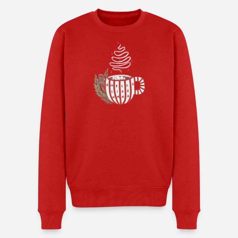 Zimtzauber Tasse Weihnachtsduft - Männer Premium Bio Pullover - Rot