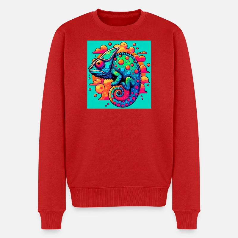 Chamäleon - Männer Premium Bio Pullover - Rot